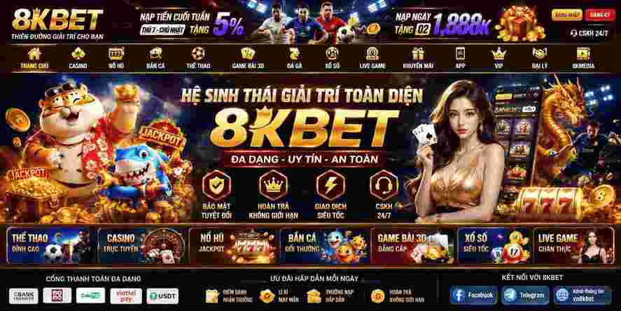 Giao diện tổng thể hệ sinh thái giải trí và các sảnh trò chơi